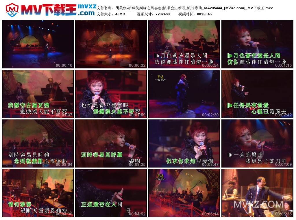 胡美仪-新啼笑姻缘之凤喜怨(演唱会)_粤语_流行歌曲_MA205444